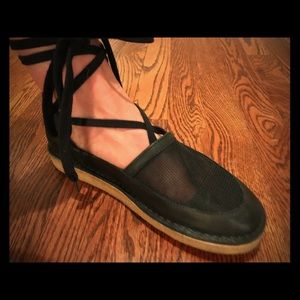 Rachel Comey Frisco Shoe in black with ankle wrap